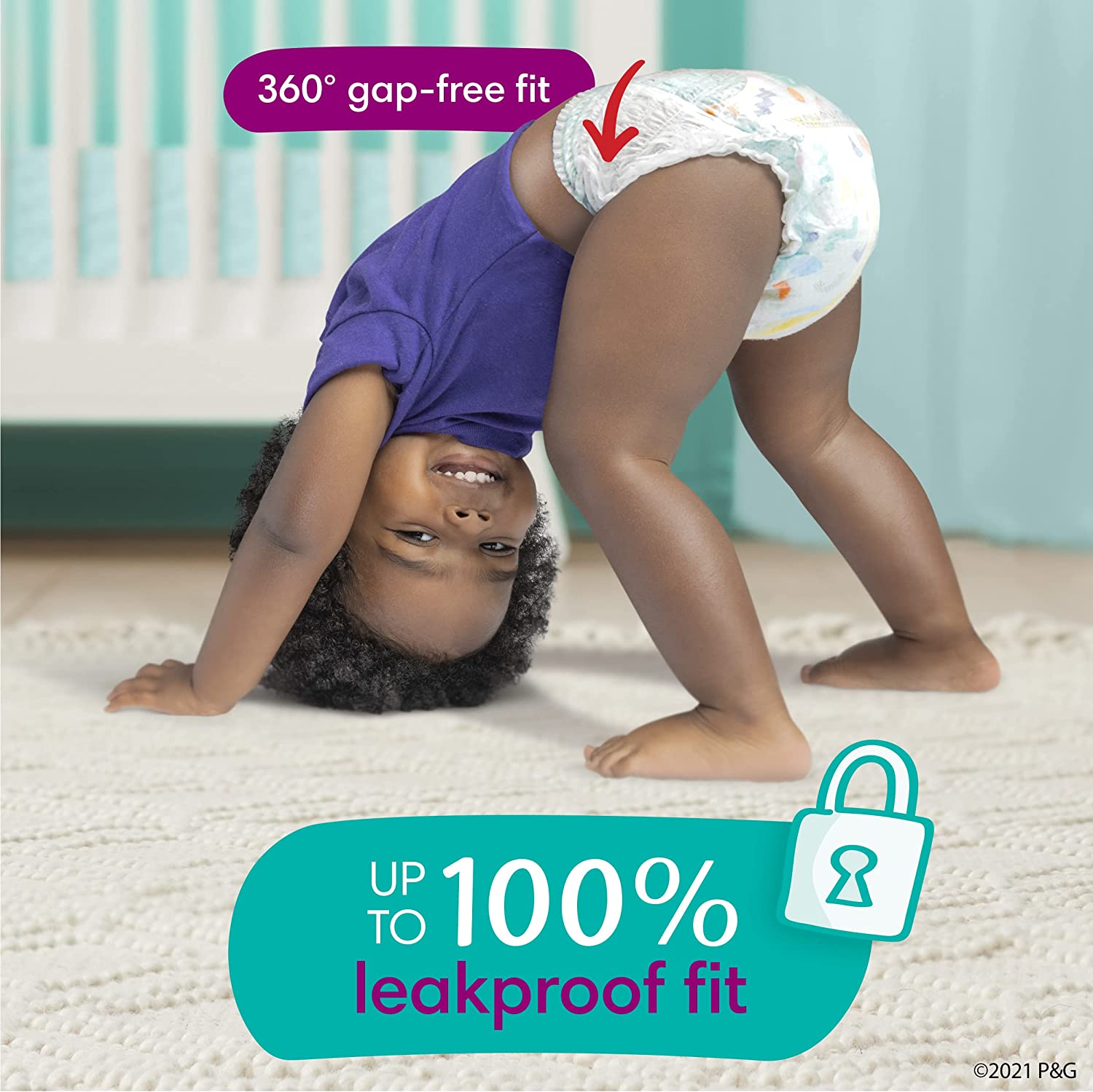 Diapers Size 3, 168 Count - Pampers Pull On Cruisers 360° Fit Disposable Baby Diapers with Stretchy Waistband, (Packaging & Prints May Vary) - Image 3